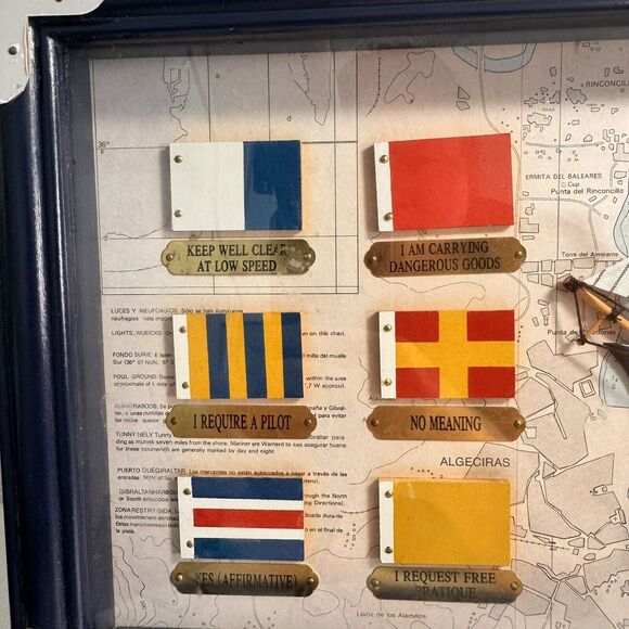 Nautical Wall Art - 1869 Cutty Sark Clipper Ship & Flag Display -19.5 " x 10" - Picture 2 of 11